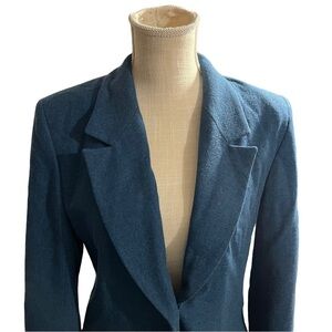 Vintage Pendleton Made in USA Women Blue 2 Button 100% Virgin Wool Blazer Sz 8